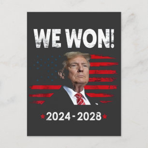 Trotse Maga-President Trump wint inauguratiedag Briefkaart