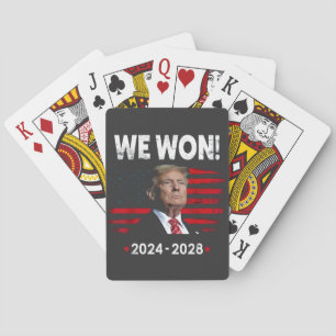 Trotse Maga-President Trump wint inauguratiedag Pokerkaarten