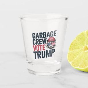 Trotse MAGA Vuilnisbemanning Stemt Trump Verkiezin Shot Glas