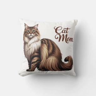 Trotse Maine Coon Kat Moeder Kussen I