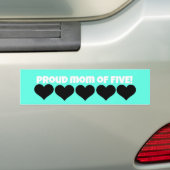 trotse mama bumper sticker!  (vijf kinderen) bumpersticker (Op auto)