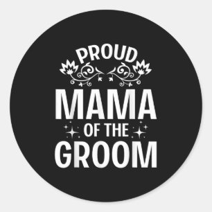 Trotse Mama Van De Bruidegom Bruid Echtgenoot Echt Ronde Sticker
