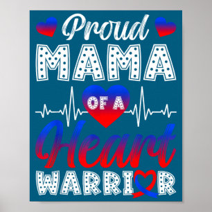 Trotse Mama Van Een Hartkrijger Chd-Bewustzijnsmaa Poster