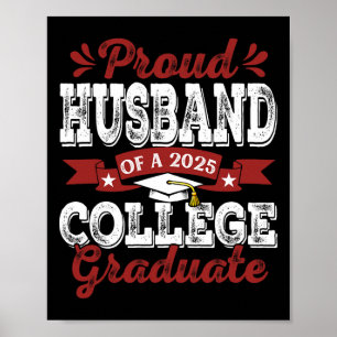 Trotse man van 2025 Afstuderen College Shirt Gradu Poster