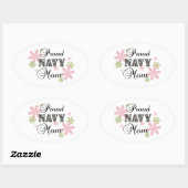 Trotse Marine Moeder [fl c] Ovale Sticker (Vel)