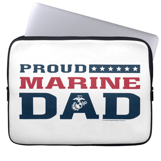 Trotse Marine Papa - Kleur Laptop Sleeve (Voorkant)