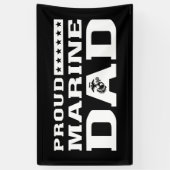 Trotse Marine Papa - Wit Spandoek (Verticaal)