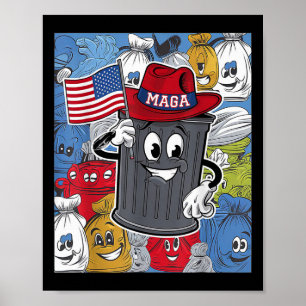 Trotse Mega Garbyge Trump-aanhanger Vuilnisbak Car Poster