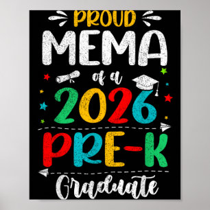 Trotse Mema van een afgestudeerde Pre-K-kind jonge Poster