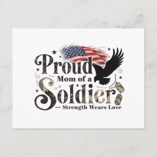 Trotse militaire moeder Soldaat trots kunst Briefkaart