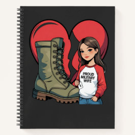Trotse Militaire Vrouw - "Boot Wife" Hart Notitieboek