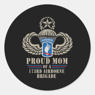 Trotse moeder 173e Luchtlandingsbrigade Veteraan M Ronde Sticker