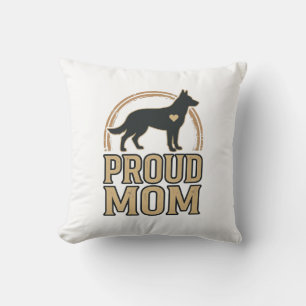 Trotse Moeder Hond Silhouet Vintage Vector Design_ Kussen
