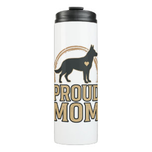 Trotse Moeder Hond Silhouet Vintage Vector Design_ Thermosbeker
