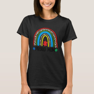 Trotse Moeder Luipaard Regenboog Autisme Bewustzij T-shirt