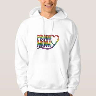 Trotse Moeder Regenboog Hart Vintage Gravure Ontwe Hoodie