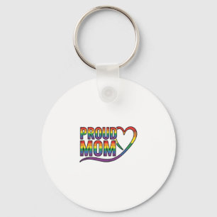 Trotse Moeder Regenboog Hart Vintage Gravure Ontwe Sleutelhanger