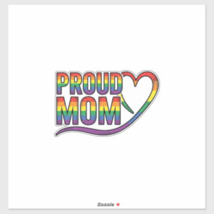 Trotse Moeder Regenboog Hart Vintage Gravure Ontwe Sticker