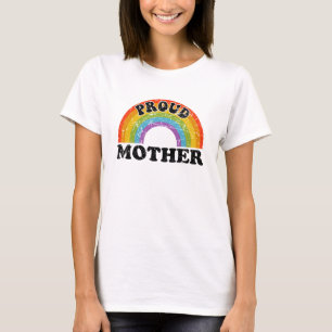 Trotse Moeder Regenboog Kunst Groovy Vintage LGBT T-shirt