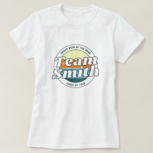 Trotse Moeder Retro Team Achternaam Klas 20XX Afge T-shirt