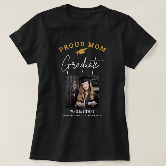 Trotse moeder van de Afstuderen foto T-shirt (Design voorkant)