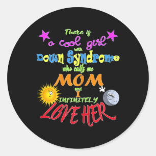 Trotse moeder van dochter syndroom van Down Ronde Sticker