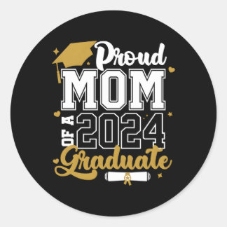 Trotse moeder van een 2024 Afstuderen senior 2024 Ronde Sticker