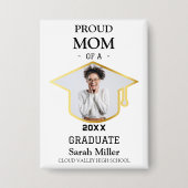 Trotse moeder van een 2025 Afstuderen met foto en  Button (Voorkant)