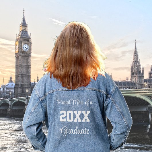 Trotse moeder van een 20XX Afstuderen Denim Jacket