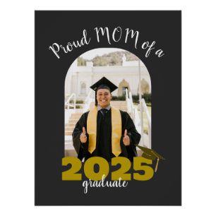 Trotse moeder van een afstuderen foto uit 2025 perfect poster
