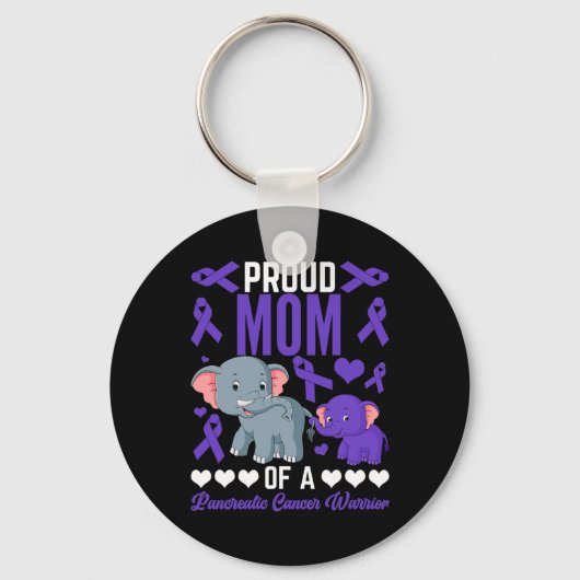Trotse moeder van een alvleesklier kanker olifante sleutelhanger (Voorkant)