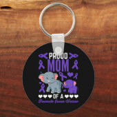 Trotse moeder van een alvleesklier kanker olifante sleutelhanger (Voorkant)