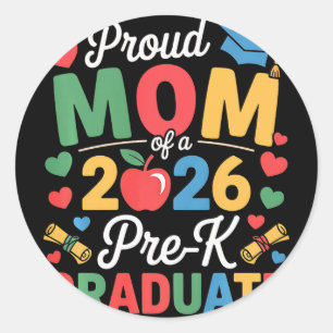 Trotse moeder van een Cl 2026 Pre-k afgestudeerde Ronde Sticker