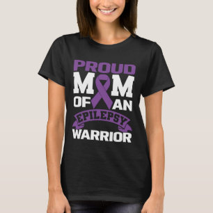Trotse moeder van een epilepsie-krijger paarse lin t-shirt