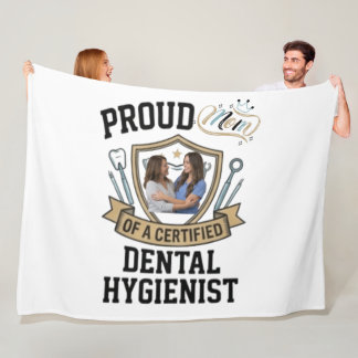 Trotse moeder van een gecertificeerd mondhygiënist fleece deken