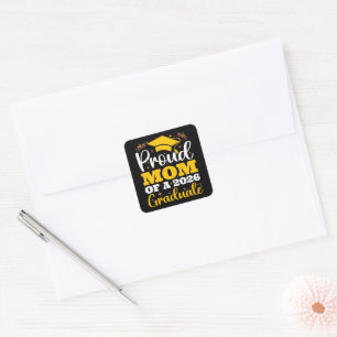 Trotse moeder van een gepersonaliseerde afstuderen vierkante sticker