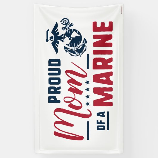 Trotse moeder van een marinier - Kleur Spandoek (Verticaal)