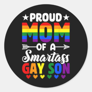 Trotse moeder van een slimme homoseksuele zoon LGB Ronde Sticker