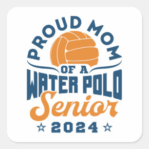 Trotse moeder van een waterpolo senior 2024 vierkante sticker
