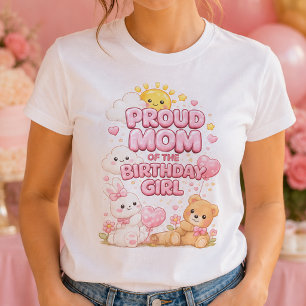 Trotse moeder van het jarige meisje Dames T-shirt