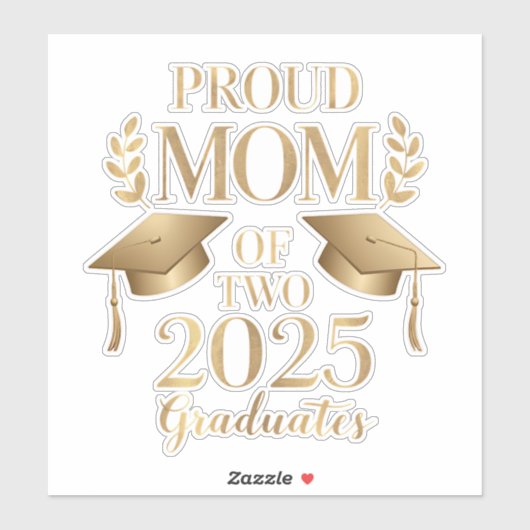 Trotse moeder van twee afgestudeerden 2025 Afstude Sticker (Vel)