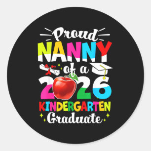 Trotse nanny van eindexamenkinderen klas 2026 ronde sticker