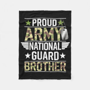 Trotse Nationale Garde Broer Veteranen Dag Naam Fleece Deken