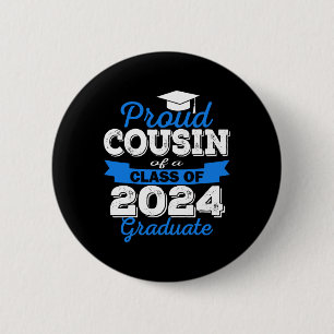 Trotse neef van 2024 Afstuderen Geweldige familie Ronde Button 5,7 Cm