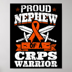 Trotse neef van een CRPS Warrior RSD Awareness Rib Poster