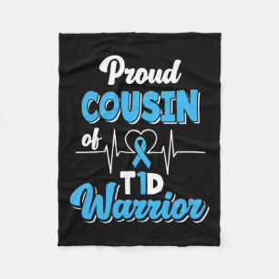 Trotse neef van een T1D Warrior diabetische diabet Fleece Deken