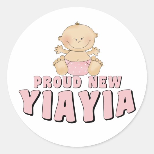 TROTSE NEW YiaYia T-Shirt Ronde Sticker (Voorkant)