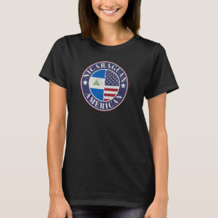 Trotse Nicaraguaans-Amerikaanse badge - Nicaragua T-shirt