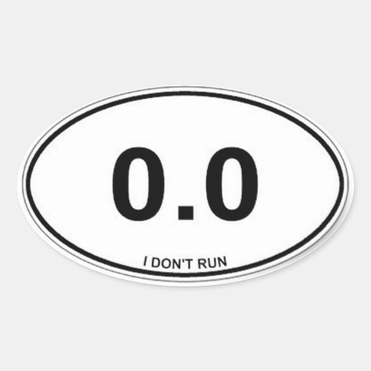 Trotse niet-hardloper ovale sticker (Voorkant)