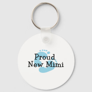 Trotse Nieuwe Mimi Baby Jongen Voetafdrukken Sleutelhanger